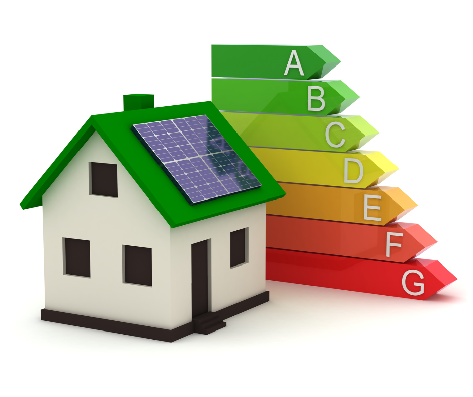 Escala de niveles de eficiencia energética en una vivienda